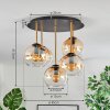 Koyoto ceiling light, globe light brass, black, 5-light sources