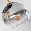 Koyoto ceiling light, globe light brass, black, 5-light sources