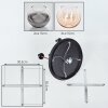 Koyoto ceiling light, globe light brass, black, 5-light sources