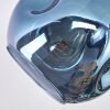 Ripoll ceiling light, globe light blue, gold, green, 3-light sources