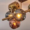Ripoll ceiling light, globe light gold, black, 8-light sources