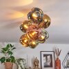 Ripoll ceiling light, globe light gold, black, 8-light sources
