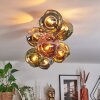 Ripoll ceiling light, globe light gold, black, 8-light sources