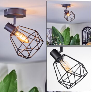 Yaak ceiling light, ceiling spotlight black, 1-light source