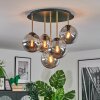 Gastor ceiling light, globe light 45 cm brass, black, 5-light sources