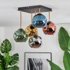 Ripoll ceiling light, globe light gold, black, 5-light sources