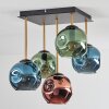 Ripoll ceiling light, globe light gold, black, 5-light sources