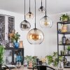 Koyoto hanging light, globe light, pendant light Amber, clear, Smoke-coloured, 5-light sources