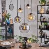 Koyoto hanging light, globe light, pendant light Amber, clear, Smoke-coloured, 5-light sources