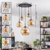Koyoto hanging light, globe light, pendant light Amber, 5-light sources