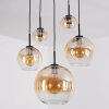 Koyoto hanging light, globe light, pendant light Amber, clear, 5-light sources