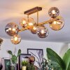 Chehalis ceiling light, globe light gold, black, 8-light sources
