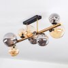 Chehalis ceiling light, globe light gold, black, 8-light sources