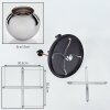 Koyoto ceiling light, globe light 45 cm brass, black, 5-light sources