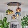 Koyoto ceiling light, globe light 45 cm brass, black, 5-light sources