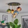 Koyoto ceiling light, globe light 45 cm brass, black, 5-light sources