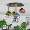 Koyoto ceiling light, globe light 45 cm brass, black, 5-light sources