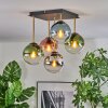 Gastor ceiling light, globe light gold, black, 5-light sources