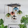 Gastor ceiling light, globe light gold, black, 5-light sources