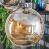 Koyoto hanging light, globe light, pendant light Amber, chrome, clear, Smoke-coloured, 5-light sources