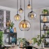 Koyoto hanging light, globe light, pendant light Amber, clear, Smoke-coloured, 5-light sources