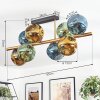 Ripoll ceiling light, globe light gold, black, 8-light sources