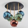 Ripoll ceiling light, globe light brass, black, 5-light sources