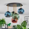 Ripoll ceiling light, globe light brass, black, 5-light sources