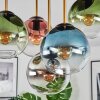 Gastor ceiling light, globe light brass, black, 5-light sources