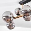 Chehalis ceiling light, globe light gold, black, 8-light sources