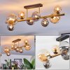 Chehalis ceiling light, globe light gold, black, 8-light sources