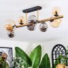 Chehalis ceiling light, globe light gold, black, 8-light sources