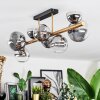 Chehalis ceiling light, globe light gold, black, 8-light sources