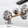 Chehalis ceiling light, globe light gold, black, 8-light sources
