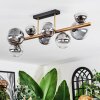 Chehalis ceiling light, globe light gold, black, 8-light sources