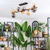 Chehalis ceiling light, globe light gold, black, 8-light sources