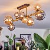 Chehalis ceiling light, globe light gold, black, 8-light sources
