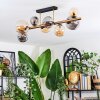 Chehalis ceiling light, globe light gold, black, 8-light sources