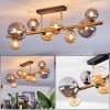 Chehalis ceiling light, globe light gold, black, 8-light sources
