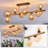Chehalis ceiling light, globe light gold, black, 8-light sources