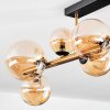 Chehalis ceiling light, globe light gold, black, 8-light sources