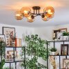 Koyoto ceiling light, globe light 59 cm Amber, 6-light sources