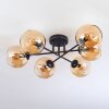 Koyoto ceiling light, globe light 59 cm Amber, 6-light sources