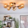 Koyoto ceiling light, globe light 59 cm Amber, 6-light sources
