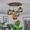 Ripoll ceiling light, globe light brass, black, 5-light sources