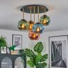 Ripoll ceiling light, globe light brass, black, 5-light sources