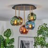 Ripoll ceiling light, globe light brass, black, 5-light sources