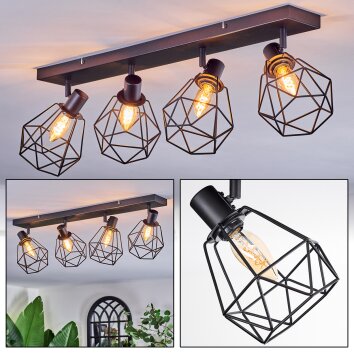 Yaak ceiling light, ceiling spotlight black, 4-light sources