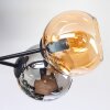 Koyoto ceiling light, globe light 59 cm Amber, chrome, Smoke-coloured, 6-light sources