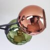 Koyoto ceiling light, globe light 59 cm blue, green, coppery, 6-light sources